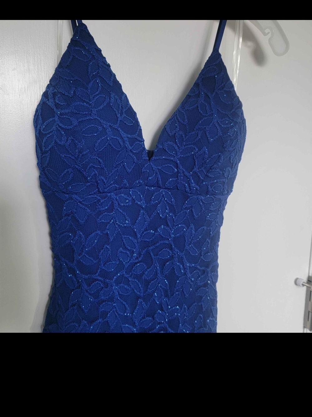 NWT David's Bridal Blue Lace-Textured V-Neck Women's Dress
